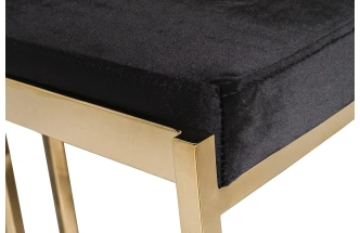 Барный стул GY-B8216GOLD-BL , велюр, черный / золото  