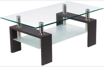 Журнальный стол CT1-052, 110x60, стекло, wenge, каркас темно-коричневый 