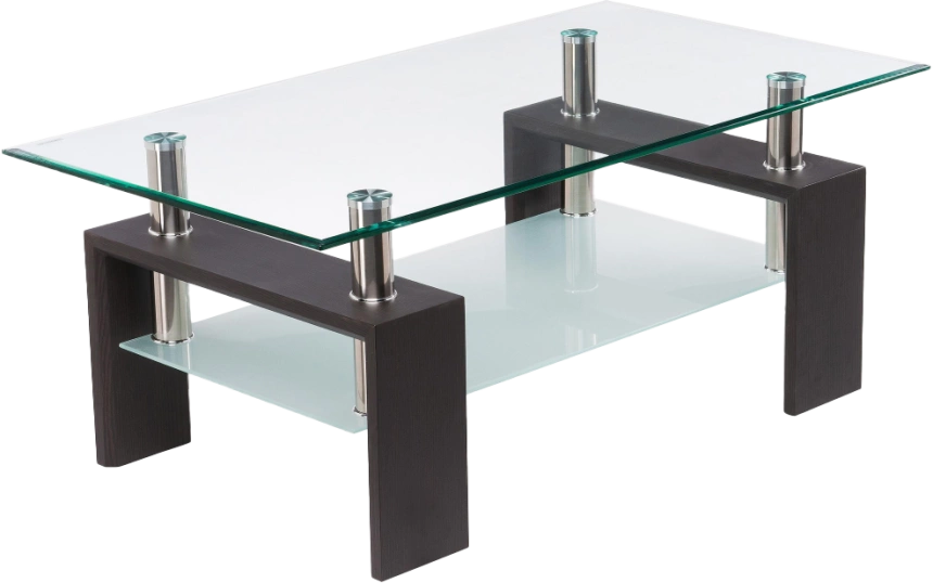 Журнальный стол CT1-052, 110x60, стекло, wenge, каркас темно-коричневый 