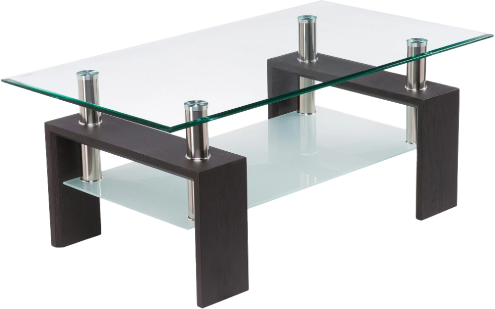 Журнальный стол CT1-052, 110x60, стекло, wenge, каркас темно-коричневый
