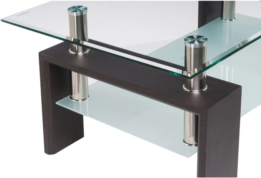Журнальный стол CT1-052, 110x60, стекло, wenge, каркас темно-коричневый 