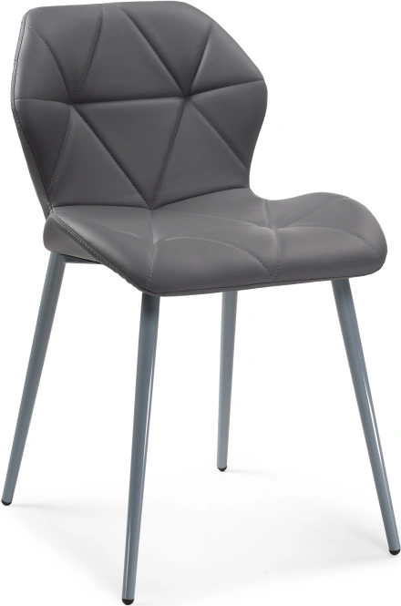 Стул Вальд, на металлокаркасе, серый / серый глянец