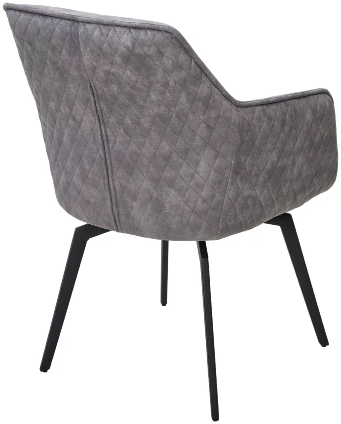 Стул Renly, поворотный, 7525-180 серый, велюр, черный