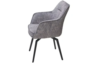 Стул Renly, поворотный, 7525-180 серый, велюр, черный