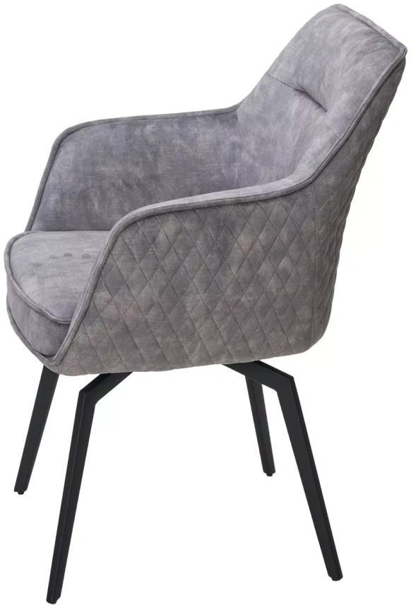 Стул Renly, поворотный, 7525-180 серый, велюр, черный