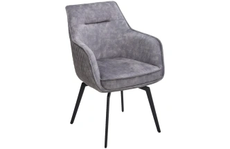 Стул Renly, поворотный, 7525-180 серый, велюр, черный