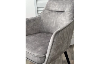 Стул Renly, поворотный, 7525-180 серый, велюр, черный