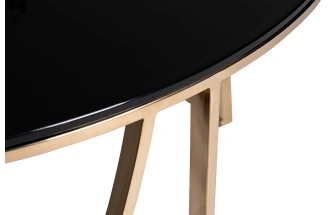 Журнальный стол 13RXCT3104-GOLD, 90x90x45, стекло, черный / золото