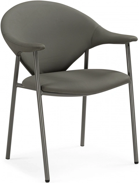 Стул на металлокаркасе Vigo, с подлокотниками, серый