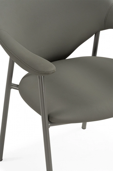 Стул на металлокаркасе Vigo, с подлокотниками, серый