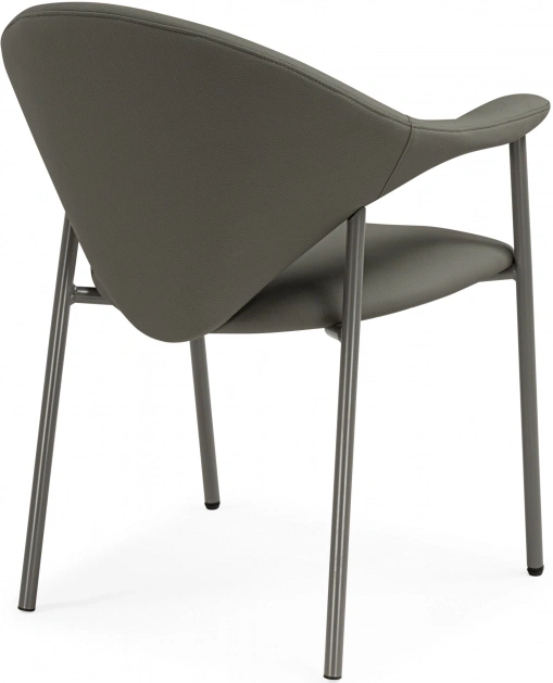 Стул на металлокаркасе Vigo, с подлокотниками, серый