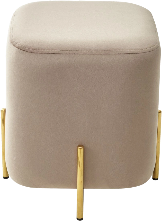 Пуф Ares, Bluvel-40 beige / gold