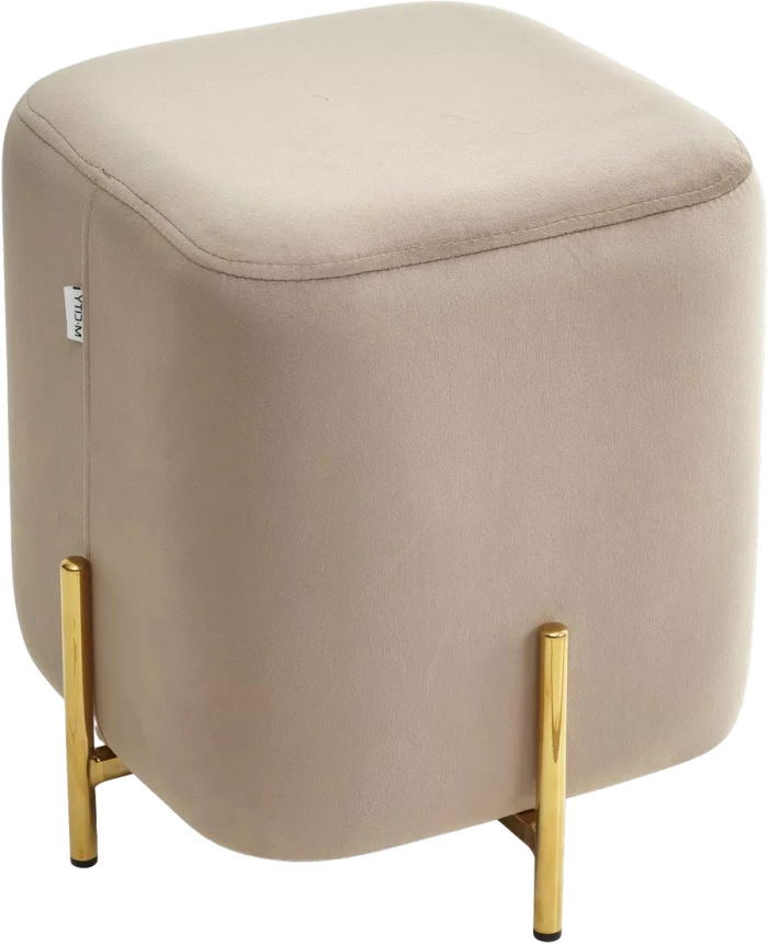 Пуф Ares, Bluvel-40 beige / gold