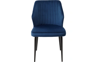 Стул Seattle-V, мягкий, синий #29, велюр, черный каркас 