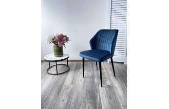 Стул Seattle-V, мягкий, синий #29, велюр, черный каркас 