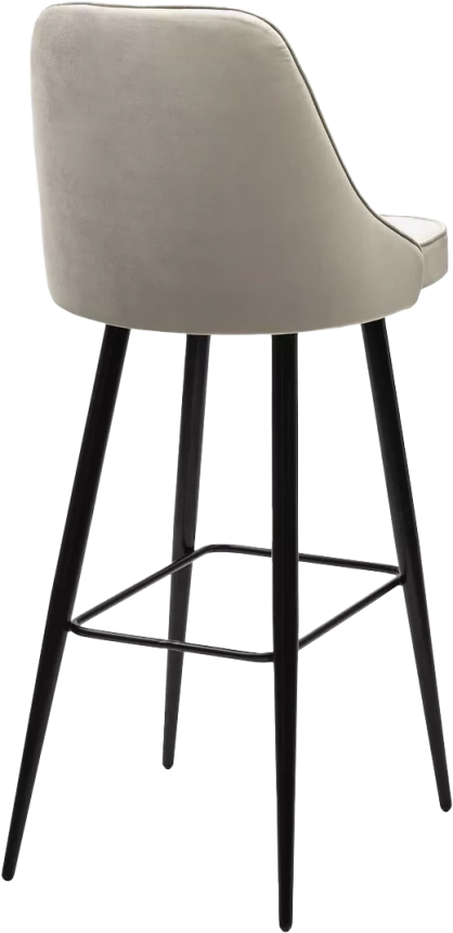 Барный стул Nepal-bar, латте #25, велюр, черный каркас (H=78cm)