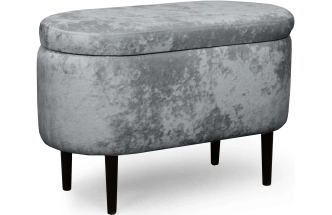 Банкетка Олаф, с нишей, ткань тиффани серый