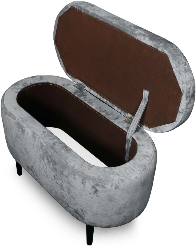 Банкетка Олаф, с нишей, ткань тиффани серый