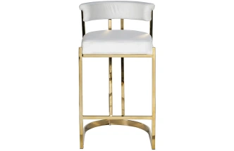 Барный стул GY-B8216GOLD-LG , велюр, светло-серый / золото  