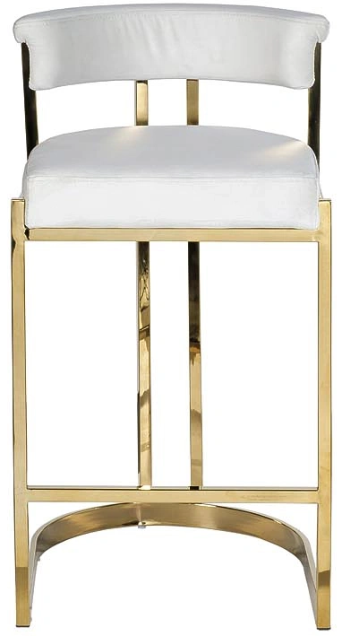 Барный стул GY-B8216GOLD-LG , велюр, светло-серый / золото