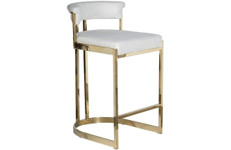 Барный стул GY-B8216GOLD-LG , велюр, светло-серый / золото  