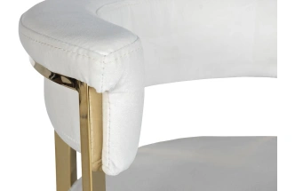 Барный стул GY-B8216GOLD-LG , велюр, светло-серый / золото  