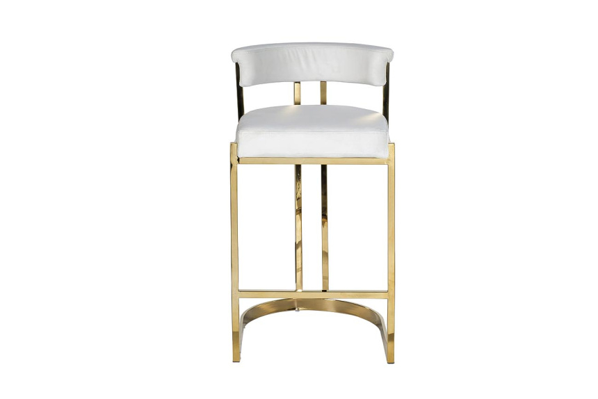 Барный стул GY-B8216GOLD-LG , велюр, светло-серый / золото  