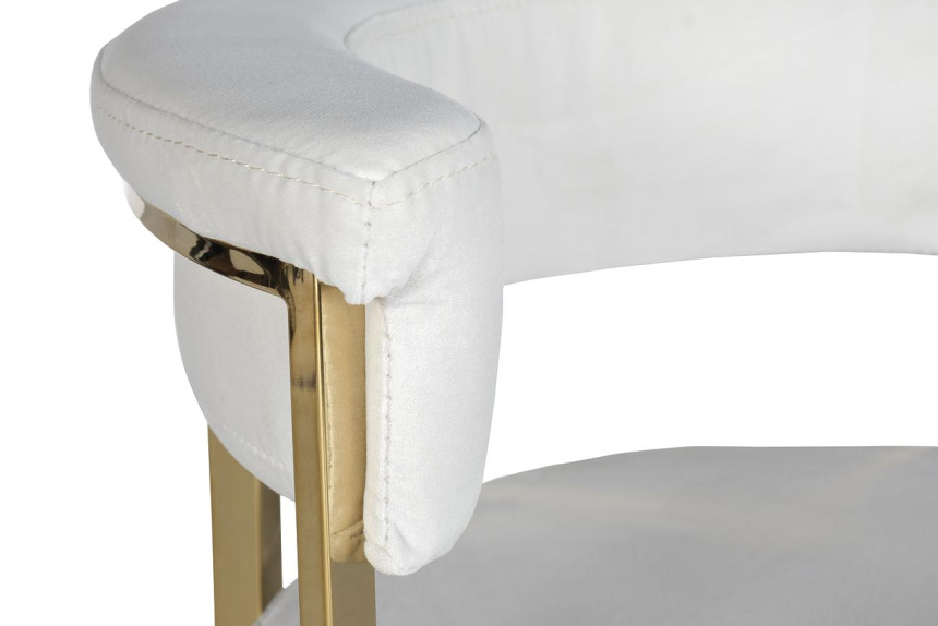 Барный стул GY-B8216GOLD-LG , велюр, светло-серый / золото  