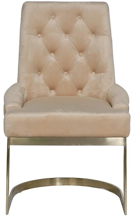 Стул 76AR-6210GOLD-BG, мягкий, велюр, бежевый / матовое золото 