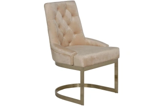 Стул 76AR-6210GOLD-BG, мягкий, велюр, бежевый / матовое золото