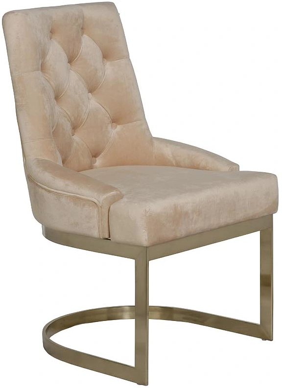 Стул 76AR-6210GOLD-BG, мягкий, велюр, бежевый / матовое золото 