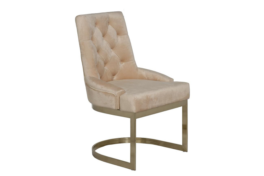 Стул 76AR-6210GOLD-BG, мягкий, велюр, бежевый / матовое золото 