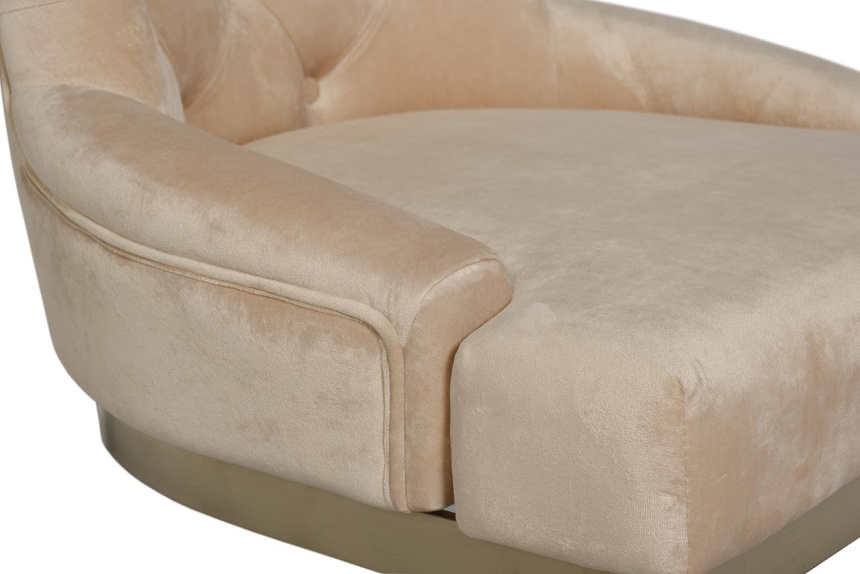 Стул 76AR-6210GOLD-BG, мягкий, велюр, бежевый / матовое золото 