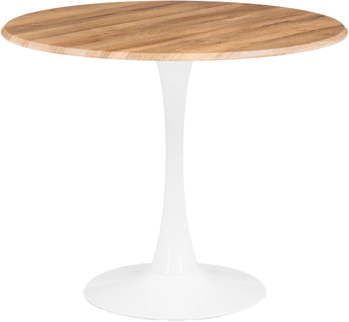 Кухонный стол Тулип, 90x73, МДФ, дуб вотан, каркас белый