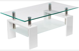 Журнальный стол CT1-052, 110x60, стекло, white, каркас белый
