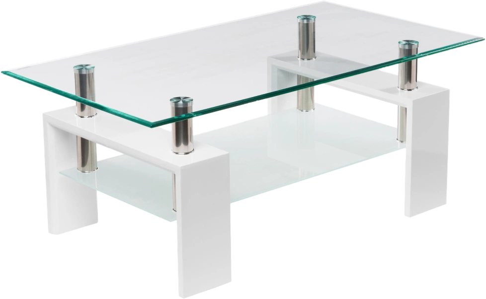 Журнальный стол CT1-052, 110x60, стекло, white, каркас белый