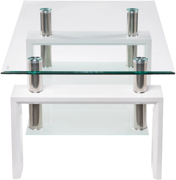 Журнальный стол CT1-052, 110x60, стекло, white, каркас белый