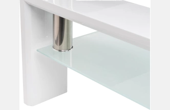 Журнальный стол CT1-052, 110x60, стекло, white, каркас белый