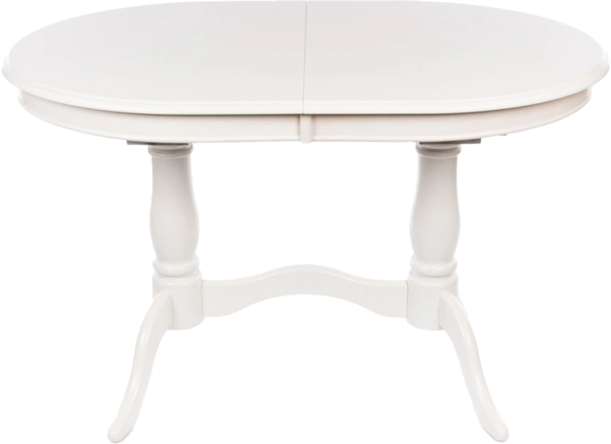 Кухонный стол раздвижной EV Elva, 120(159)x80,шпон, молочный, каркас молочный 