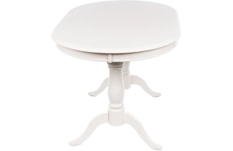 Кухонный стол раздвижной EV Elva, 120(159)x80,шпон, молочный, каркас молочный 