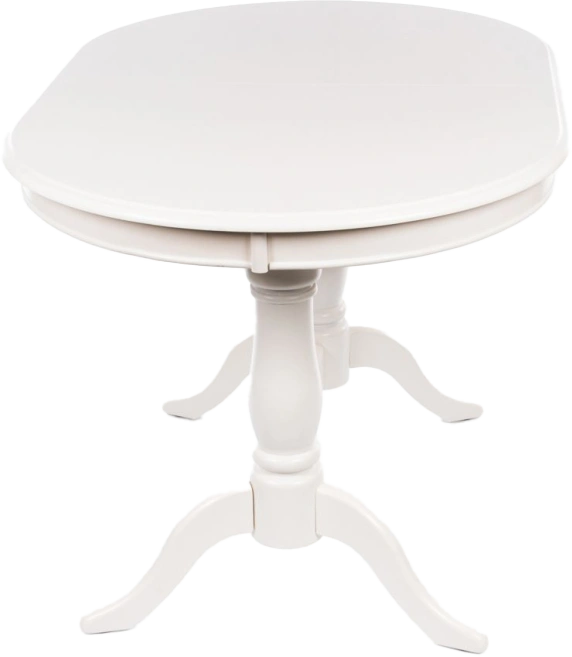 Кухонный стол раздвижной EV Elva, 120(159)x80,шпон, молочный, каркас молочный 