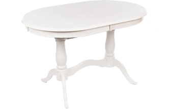 Кухонный стол раздвижной EV Elva, 120(159)x80,шпон, молочный, каркас молочный 