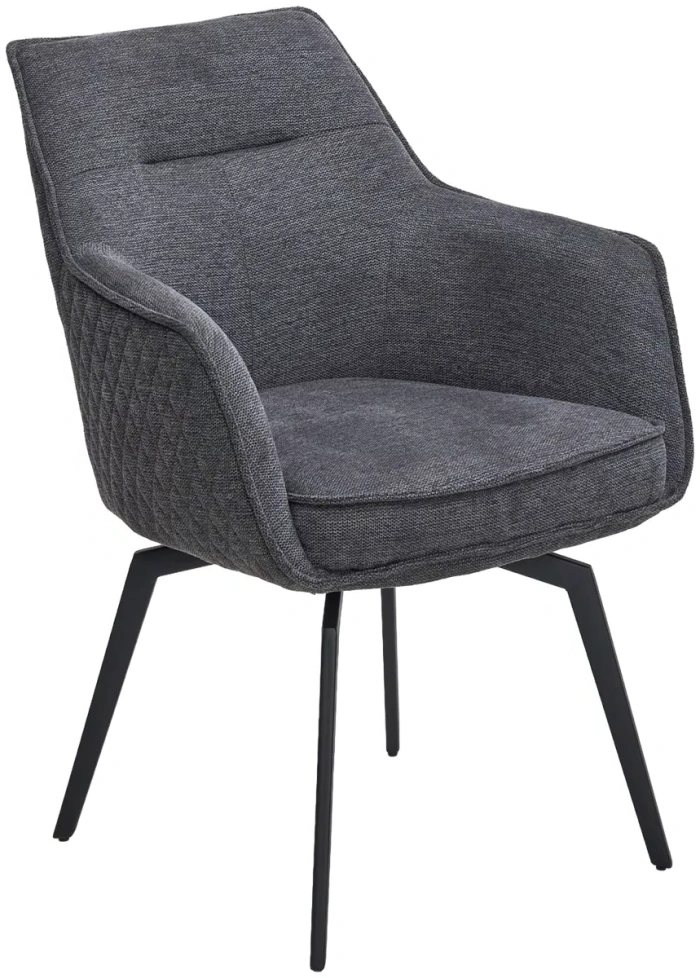 Стул Renly, поворотный, Brego-16 темно-серый, ткань, черный
