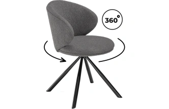 Стул Solomon, мягкий, поворотный, gray / black