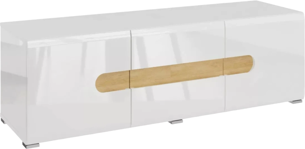 Тумба под ТВ Катания, с полками, Белый / Дуб небраска