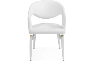 Стул-кресло Palma, мягкий, белый / белый с золотом