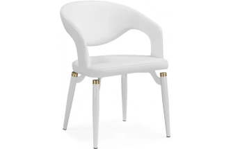 Стул-кресло Palma, мягкий, белый / белый с золотом