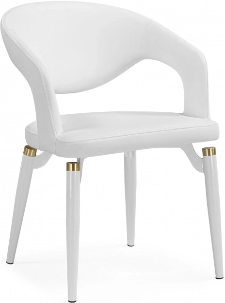 Стул-кресло Palma, мягкий, белый / белый с золотом