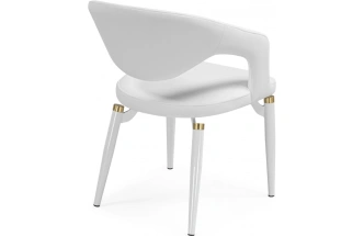 Стул-кресло Palma, мягкий, белый / белый с золотом