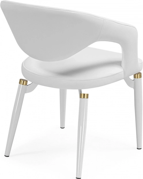 Стул-кресло Palma, мягкий, белый / белый с золотом